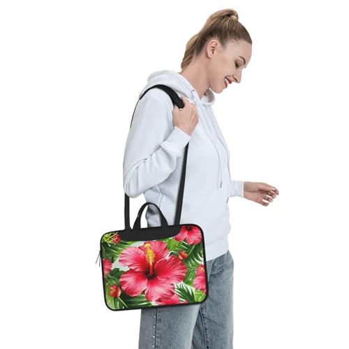 Maletín para portátil KHiry con diseño de flor de hibisco miniatura 7