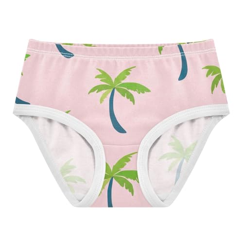 Cartoon Palm Trees Pink Toddler Underwear Floral 2t Cotton Girl Panties Cute Designer Underpants Briefs