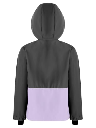 Kaerm Kids Girl's Winter Waterproof Coat Long Sleeve Ski Hooded Jacket with Pockets Raincoat Outerwear4