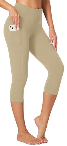 Image of Heathyoga Capri Leggings for Women High Waisted Capri Leggings with Pockets for Women Tummy Control Yoga Pants Women
