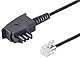 1x 15m - TAE-F Stecker auf Western Stecker 6/4 Telefonanschlussleitung Telefonkabel RJ11 für Import Telefone