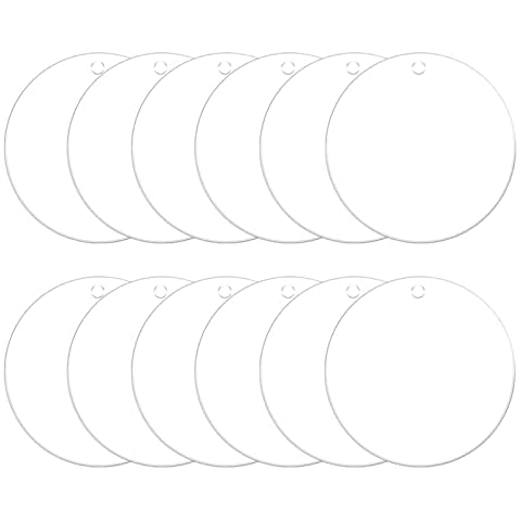 10 Pieces Circle Acrylic Sheets, Round Clear Acrylic Plates, 4 Inch Transparent Acrylic Circle Panel with Hole, Acrylic Circle Discs Boards for Picture Frame Painting DIY Crafts Display Cover