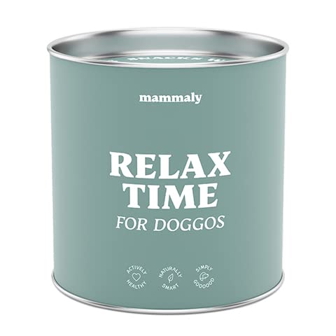 mammaly Relax Time Beruhigungsmittel für Hunde, Anti Stress Snack für Hunde mit Baldrian, Kamille & Probiotika unterstützt bei Stresssituationen, Angst, Nervosität, Hund Seelenruhe 325 g (1 x Dose)