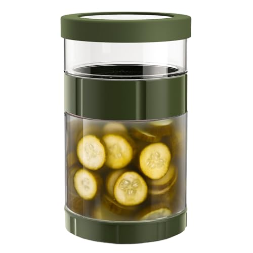 Bocal à cornichons en verre Teksome inversible avec séparateur jus et couvercle silicone