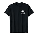 Minimalist 80s Lightning Bolt Eyes Happy Smiling Smile Face T-Shirt