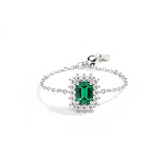 Silver,Green CZ