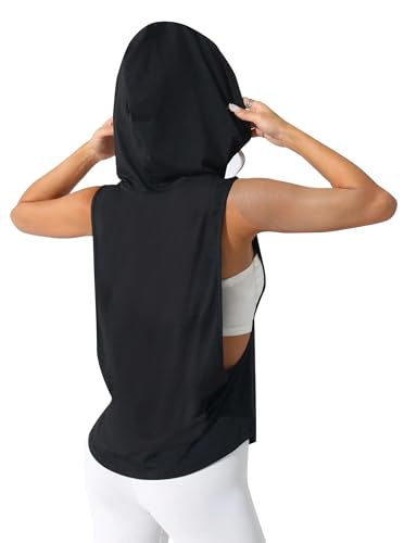 Remidoo Women's Sleeveless Hoodies Workout Tank Tops Activewear Open Side Shirts4