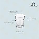 Vikko - 3.2 oz petits verres, petits verres épais et durables, parfait pour les enfants, dégustation et petites portions, lave-vaisselle sûr, 3.2 x verres en verre transparent 6