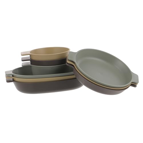 Happyyami 1 Juego Juego De Vajilla Al Aire Libre Plato Con Tapa Plato Para Servir Tazones Pequeños Para Servir Lámina Tazón De Ramen Servir Platos Para Fiestas Bandeja De Comida El Plastico