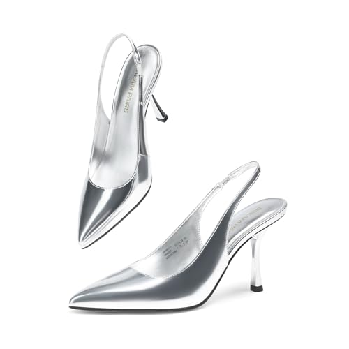 Escarpins à talons aiguilles argentés pour mariage et soirée chic