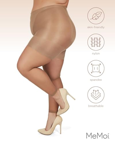 Image of MeMoi Bodysmoothers Footless Pantyhose for Women,Ultra Sheer Super Shaper Control Top Pantyhose
