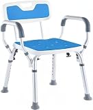 Safe Age Sedia per Doccia per Anziani - Sgabello Doccia Antiscivolo con Schienale e Braccioli Rimovibili, Regolabile in Altezza e Facile da Montare - 9