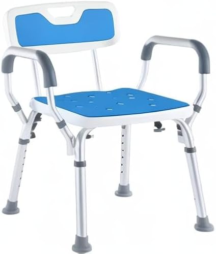 Safe Age Sedia per Doccia per Anziani - Sgabello Doccia Antiscivolo con Schienale e Braccioli Rimovibili, Regolabile in Altezza e Facile da Montare - 9