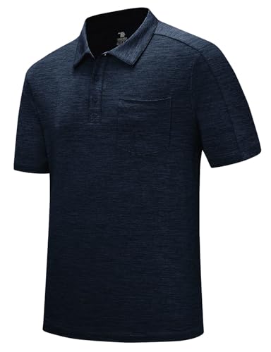 Image of Rdruko Men's Polo Shirts Short Sleeve Quick Dry Outdoor Golf Sports Shirts with Pocket
