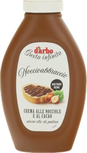 Darbo, Crema Noccioabbraccio, Crema Spalmabile alle Nocciole e al Cacao, Ideale per Pane, Gelato e Dolci, Senza Olio di Palma, Cioccolato Spalmabile, Pratico Dispenser, Confezione da 320 g