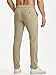 JMIERR Men's Skinny Stretch Khaki Pants with Elastic Waist Fashion Casual Slim Fit Golf Slacks Tapered Leg, 32W*28L, Khaki