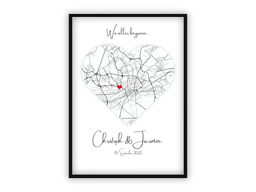 dockyardos® Personalisierbares Koordinaten Poster „Wo alles begann“ | Geschenk für Paare,...