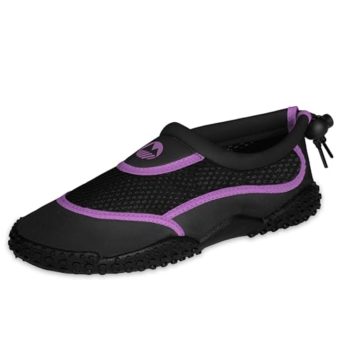 Lakeland Active Girls Eden Aquasport Water Shoes Holiday Surf Sea Barefoot Swimming Paddleboard - Black/Purple - 8 Child UK