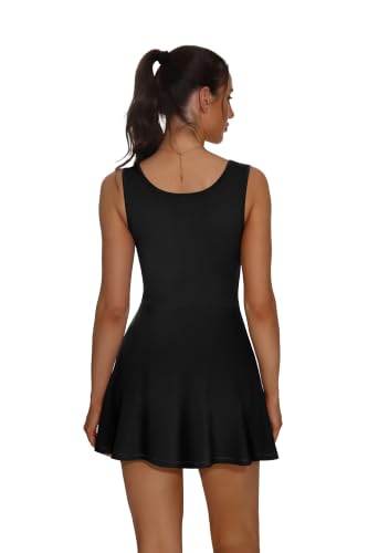 Image of NIASHOT Women's Athletic Dress with Built-in Shorts & Pockets Workout Tennis Golf Active Wear U Neck A-line Dresses