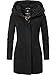 MARIKOO Damen Wollmantel Warmer Trenchcoat mit Kapuze Maikoo Schwarz Gr. 4XL Damen Wollmantel günstig Kaufen-MARIKOO Damen Wollmantel Warmer Trenchcoat mit Kapuze Maikoo Schwarz Gr. 4XL