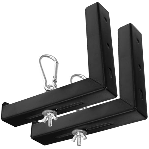 Soporte en L para pantalla de proyector hasta 6 pulgadas de hierro negro con gancho ajustable
