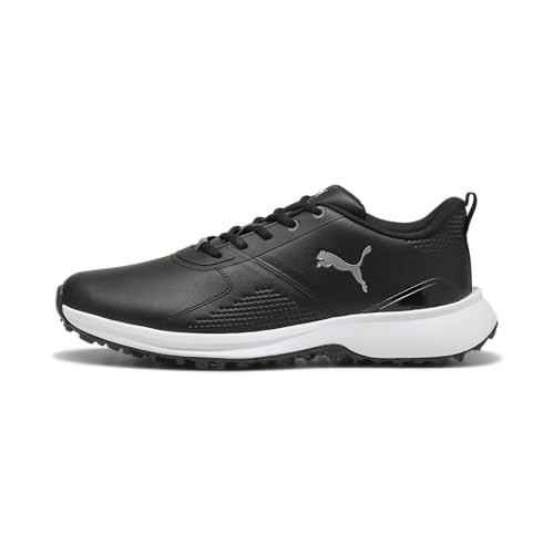 PUMA Fusion Grip 6 EVO Men's Golf Shoes, Black Silver, 10