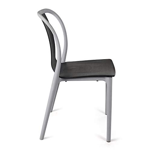 Image of Cello Cheer Chair Set Pack of 2 - Black, Grey | Strong and Durable | Easy to Clean | Chair for Living Room, Bed Room, Kitchen, Office Room, Outdoor | 3 Years Warranty
