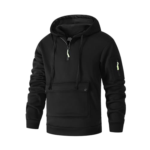 Cargo Hoodies for Men Long Sleeve Casual Outdoor Hoodie Multi-Pockets Workout Casual Pullover with Pockets3