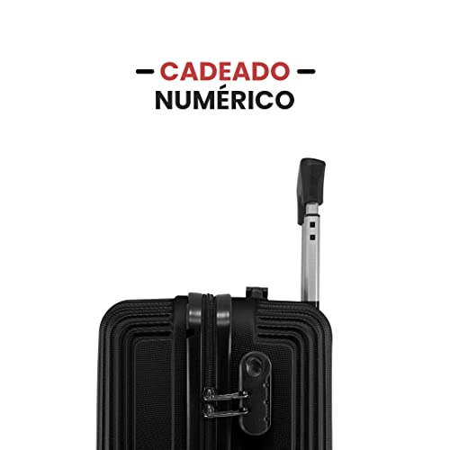 Mala de Viagem Grande ABS Rígido Rodinhas 360 Mala Para Despacho (Preto)