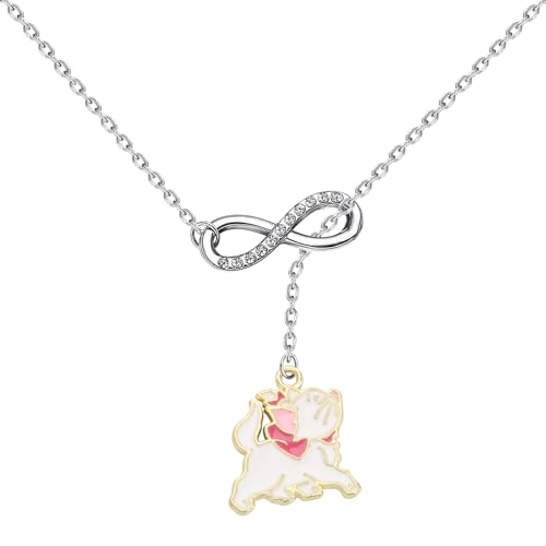 PLITI Cats Movie Gift Cartoon Cats Lover Gifts Pink Cat Necklace For Fans