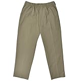 Falcon Bay Big & Tall Men's Casual Twill Pants Full Elastic Waist (46W X 30L, Khaki)