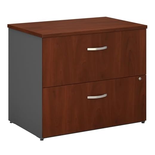 Bush Business Furniture Series C 2 Drawer Lateral File Cabinet, Locking Document Storage for Home or Professional Office, Hansen Cherry