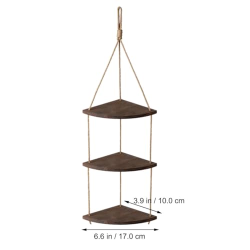 Estante colgante de esquina balda de madera esquinera flotante decorativa 4