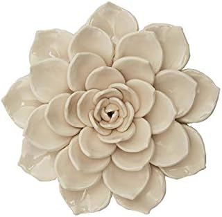 SEINHIJO Ceramic Wall Flower 3D Wall Arts Decor Sculpture Modern Home Gifts 17cm