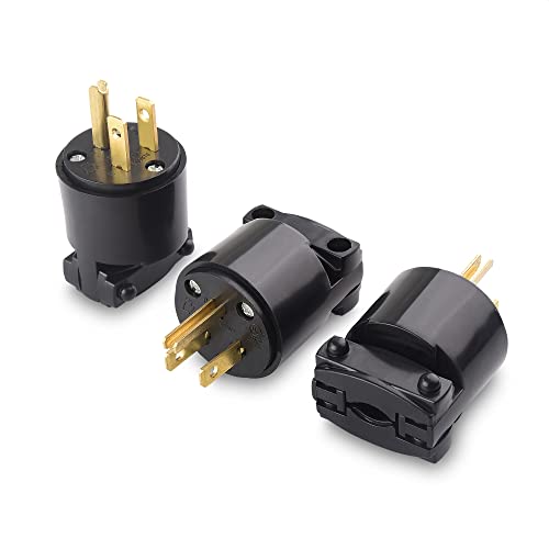 Cable Matters 3Pack 15A 125V 3 Prong Replacement Plug (2 Pole 3 Wire