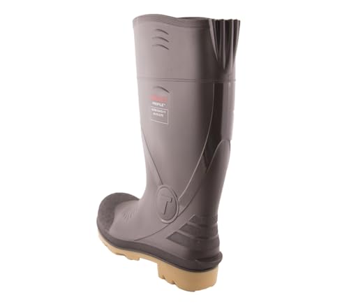 Image of Tingley Profile 51254 Safety Toe Knee Boot, Mens 11 / Womens 13, Brown /Crepe | Dark Brown Upper /Beige Outsole, Composite safety toe meets or exceeds ASTM F2413 M /I /C