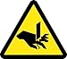 NMC ISO249AP Cut or Sever Hazard ISO Label with Graphic, 2" Length x 2" Width, Pressure Sensitive Vinyl, Black on Yellow