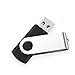 USB Flash Drive 2GB 20 Pack, Bulk USB 2.0 Flash Drives Thumb Drive Swivel Memory Stick Jump Drive Pen Drive, Black, 2 GB, 20 Pieces