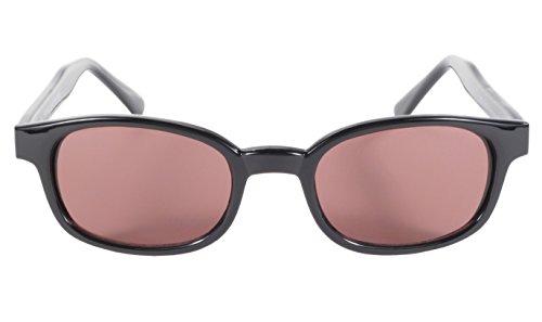 Pacific Coast Original KD’s Biker-Sonnenbrille (schwarzer Rahmen/rosafarbene Gläser)