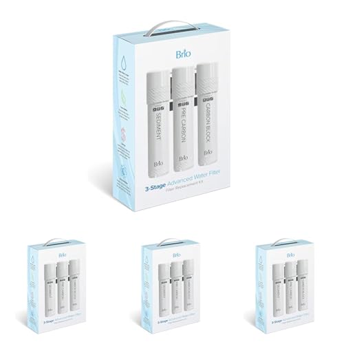 Image of Brio 3-Stage Filter Replacement Kit for Water Cooler Dispensers, 3 Count (Pack of 4)