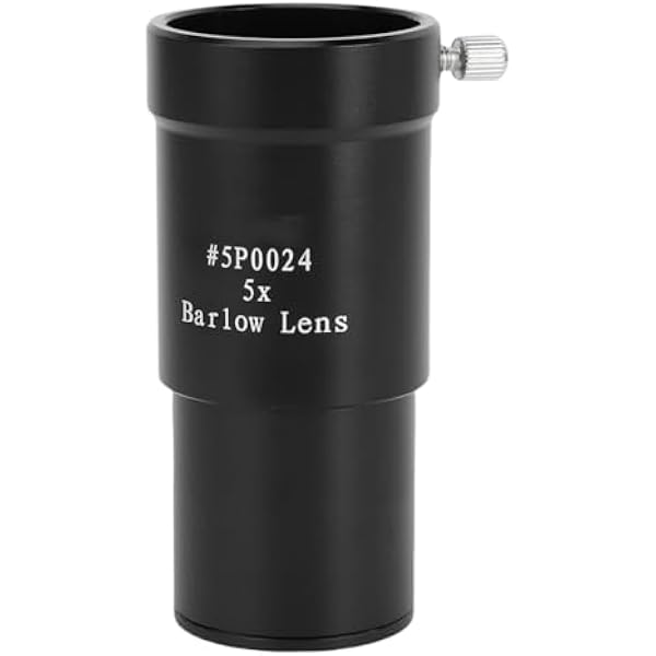 Generic Powiększenie 5X Powłoka HD Astronomiczna Soczewka Barlowa do Obserwacji Księżyca, Wenus i Saturna Odpowiednia dla Początkujących i Doświadczonych Astronomów Stop Aluminium, Szkło Optyczne,