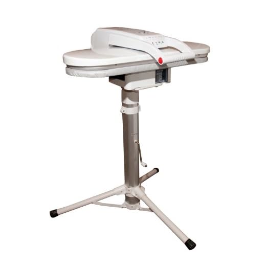 Presse à Repasser à Vapeur Professionnelle avec Support / Socle Télescopique Réglable en Hauteur, Régulière Taille - 64cm x 27cm (+ Une Housse et une Bande en Mousse Extra PVC 45,00 € et Autres Accessoires)