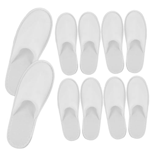GALPADA 5 Pair Hotel Spa Slippers Unisex Outdoor Disposable Guest Shoes Comfortable Soft Material for Travel Wedding Home