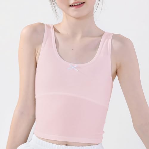 Image of Training Bras for Girls Tank Tops Built in Bra for 7-14 Years