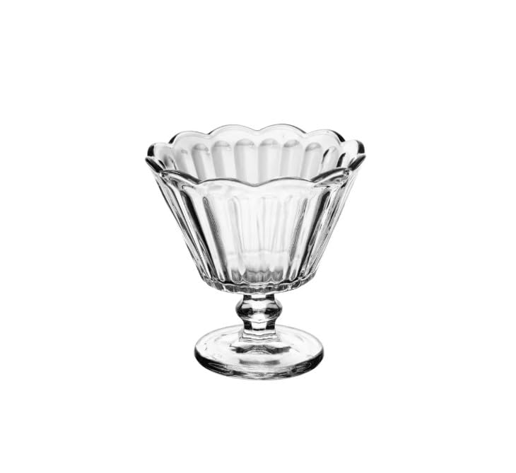 Image of Glassbunny Glass Footed Ice Cream Bowl Set of 6 Small Ice Cream Cups Clear Glass Dessert Serving Bowls Dishes for Desserts, Milkshake, Fruit and Pudding 170ml