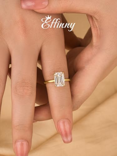 3.5ct Elongated Emerald Cut Moissanite Engagement Ring for Women,Genuine D Color VVS1 Clarity,925 Sterling Silver Solitaire Promise Ring for Wedding,Daily,Travel,Party3