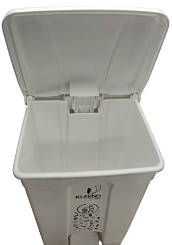 Image of Cello Strong Plastic Step-On Pedal Garbage Dustbin 60 Ltr White & White (COMBO)