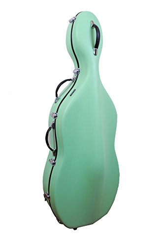 Tonareli Fiberglass Cello Case with Wheels - Lime