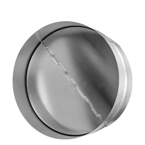 10" Backdraft Damper, One-Way Airflow Ducting Insert with Spring-Loaded Folding Blades