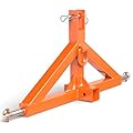 3 Point 2" Trailer Hitch Receiver for Category 2 Tractors, Heavy Duty 3pt Quick Hitch Attachment, Tractor Tow Drawbar Adapter, Compatible with Kubota, Mahindra, Ford, Yanmar, John Deere(Orange)
